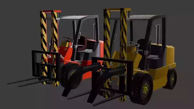 Forklift PBR Textures Optimized Industrial Vehicle Game Ready