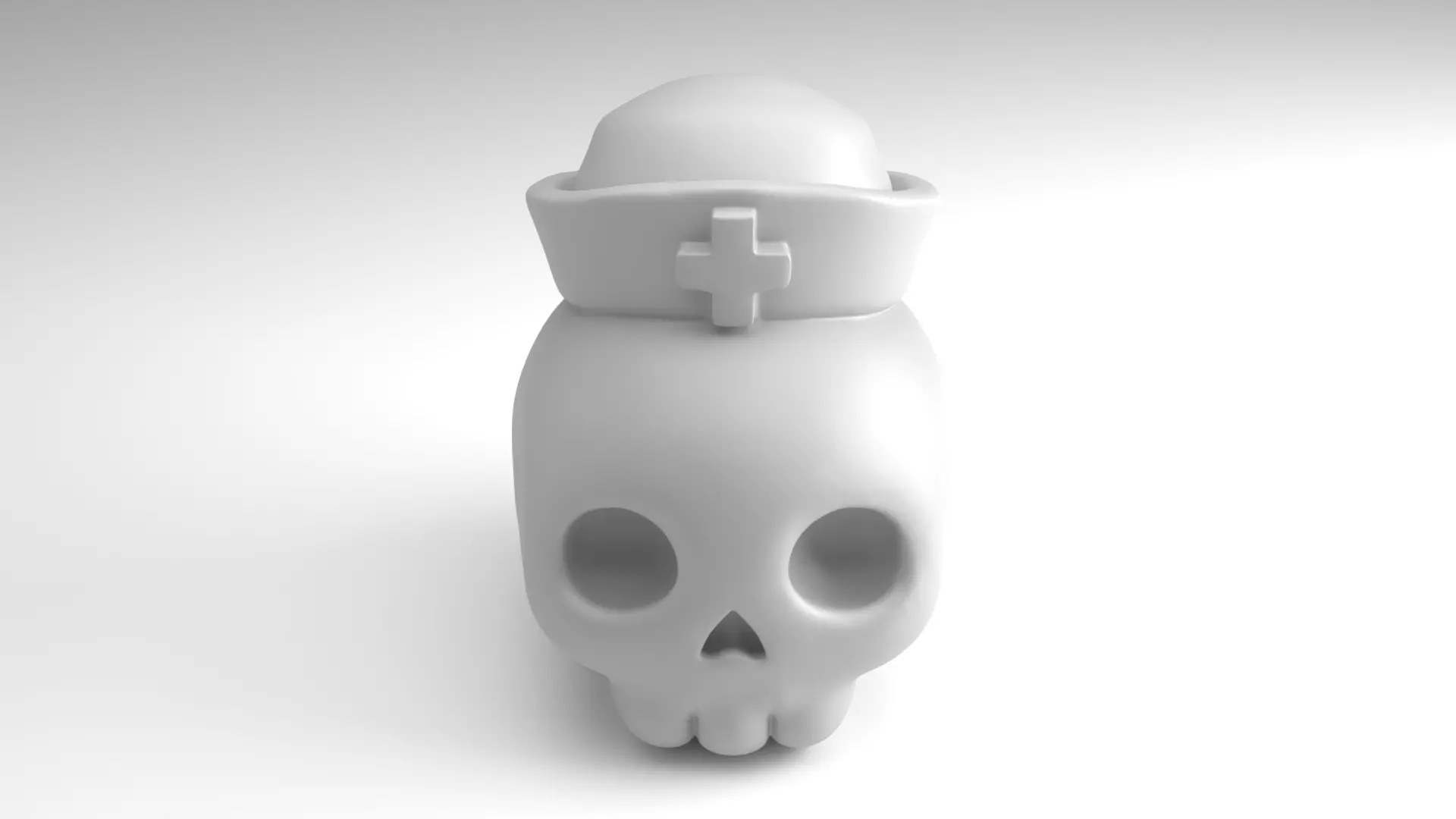 Nurse Skull Figure  3D Printable Model 3D print model_1