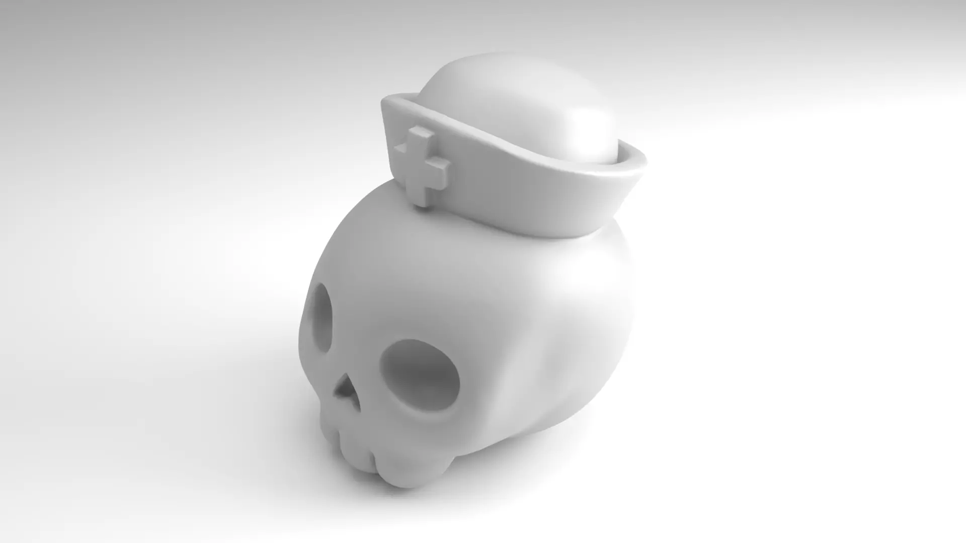 Nurse Skull Figure  3D Printable Model 3D print model_8