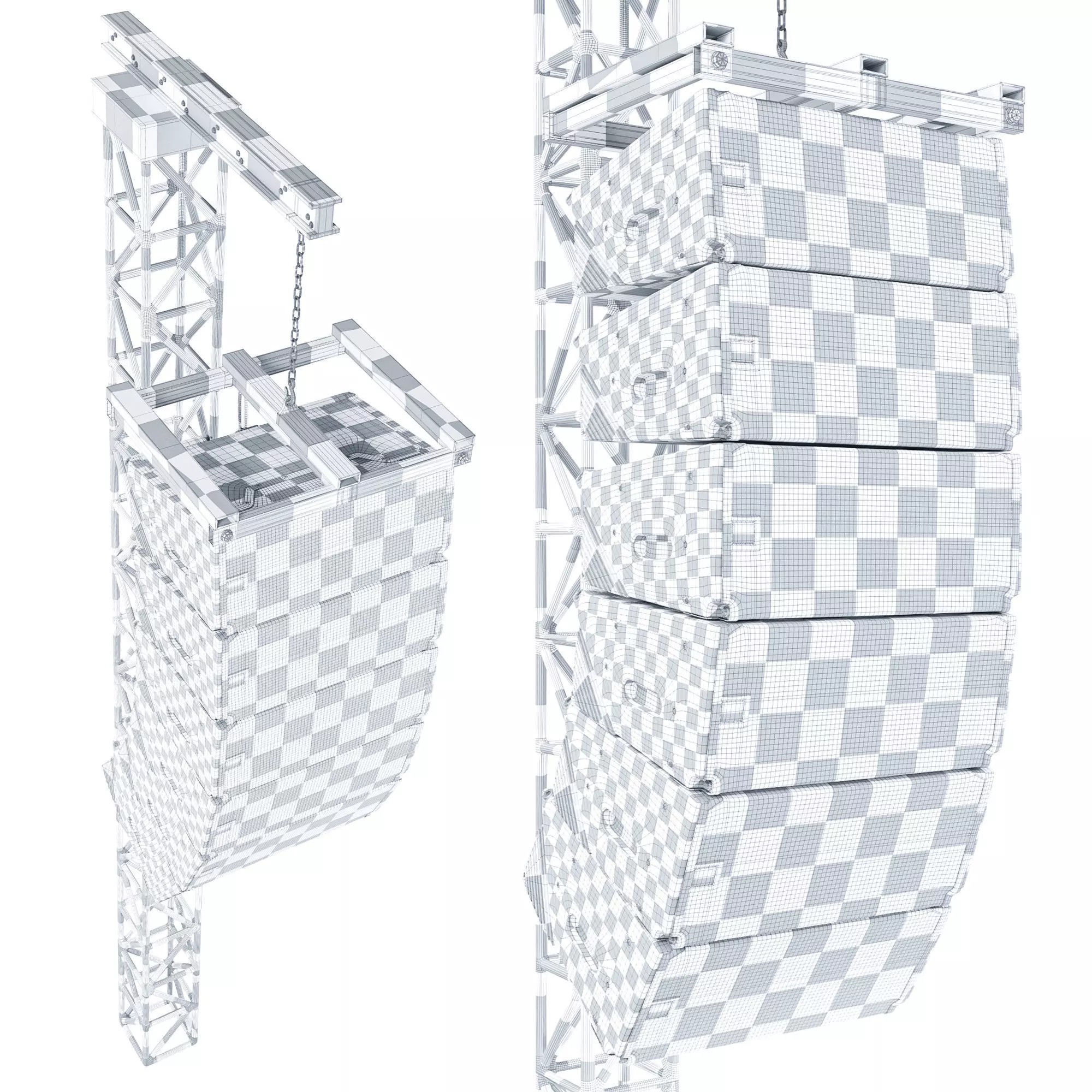 JBL Line Array Loudspeaker System 3D model_4