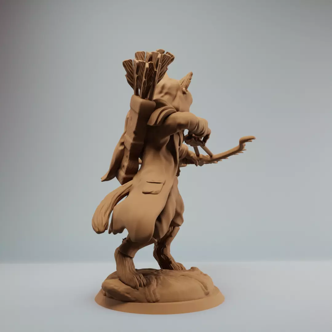 Tabaxi Ranger catfolk Ranger with two arrows  3D print model_3