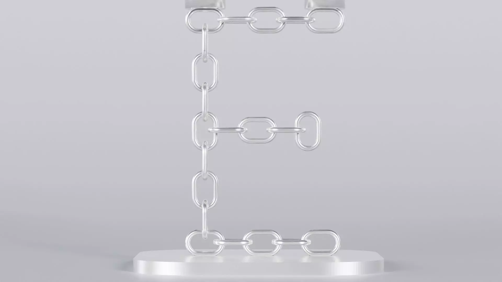 Alphabet E Silver Chain Candleholder 3D Model True 4K PBR Render Low-poly 3D model_5