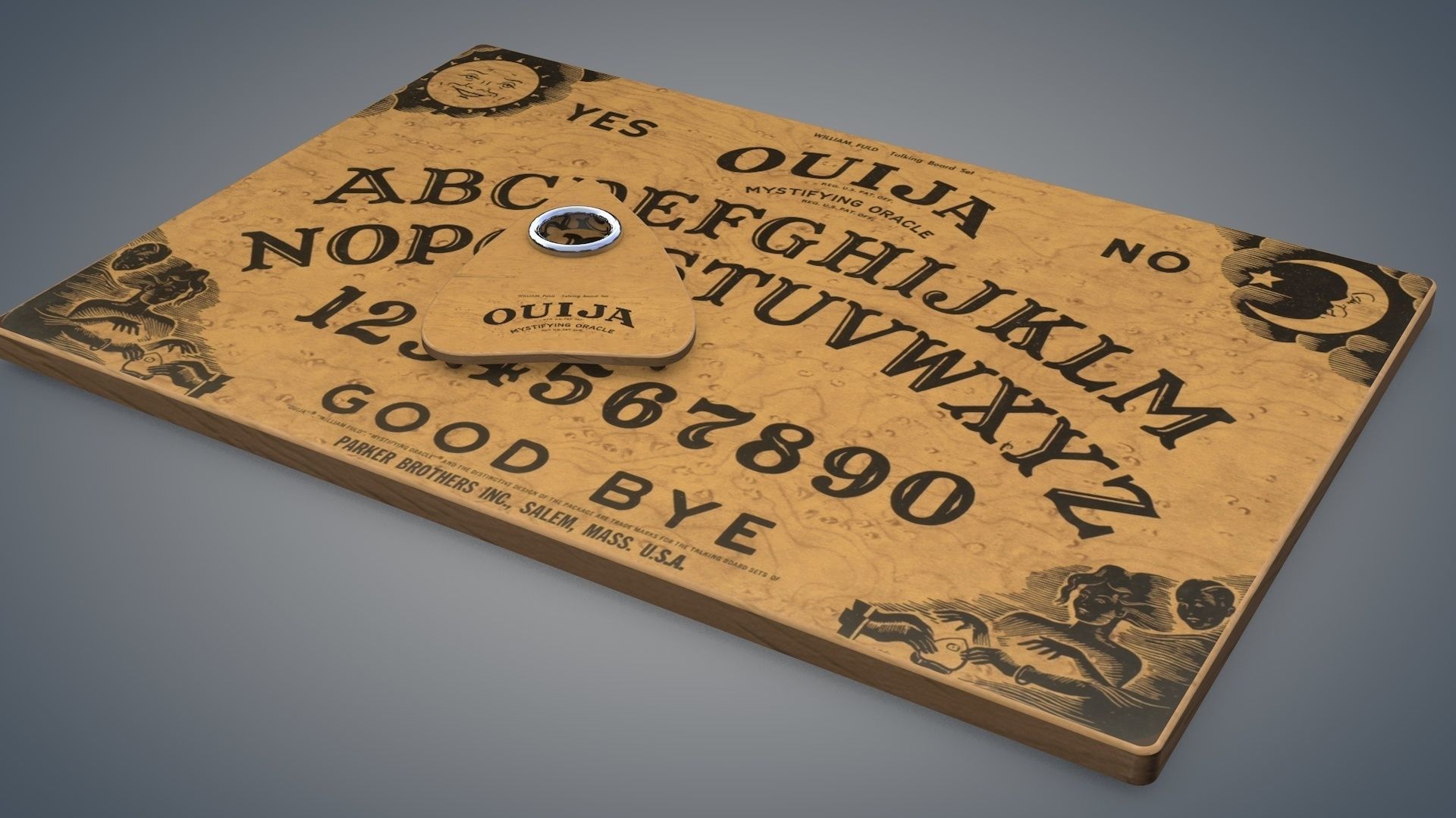 Ouija Board 3D model_3