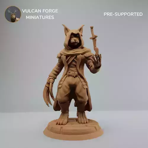 Tabaxi Rogue Catfolk Rogue with knife 