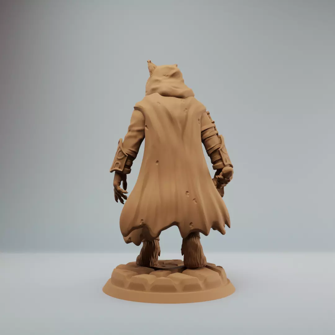 Tabaxi Rogue Tabaxi with knife  3D print model_4