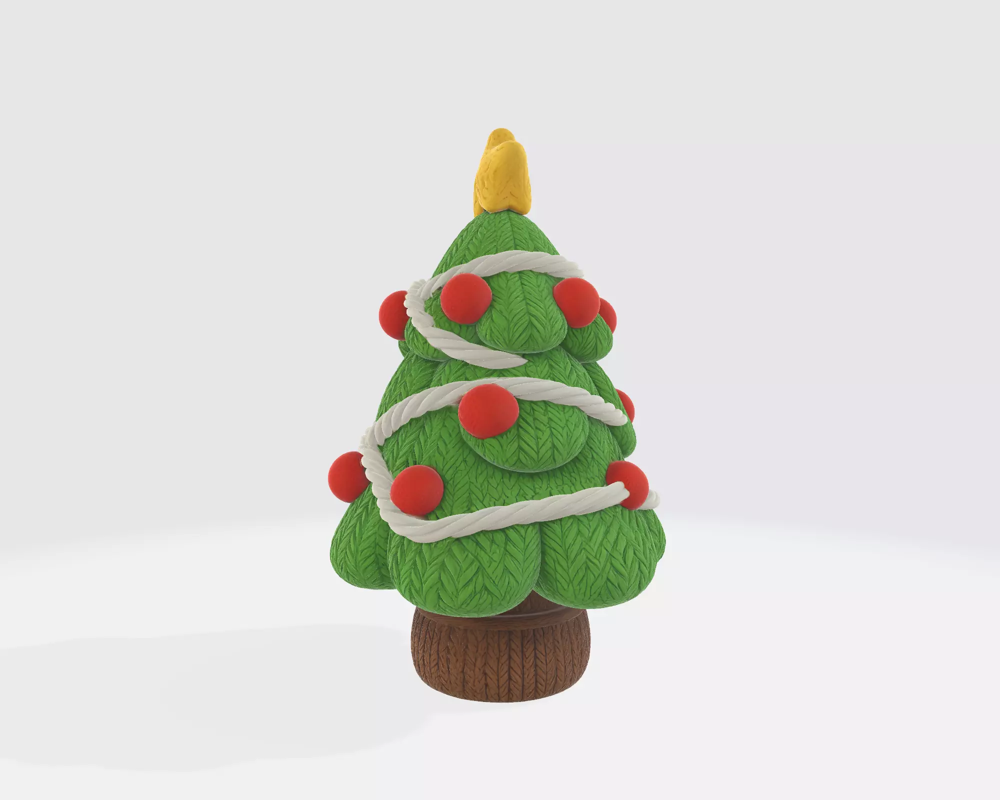 Christmas Tree Ornament Festive Miniature Holiday with Star 3D print model_6