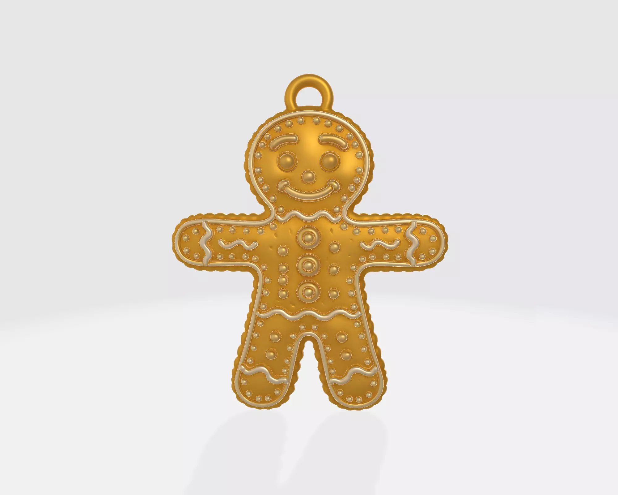 Gingerbread Man Ornament Festive Cookie Holiday Decoration 3D print model_4