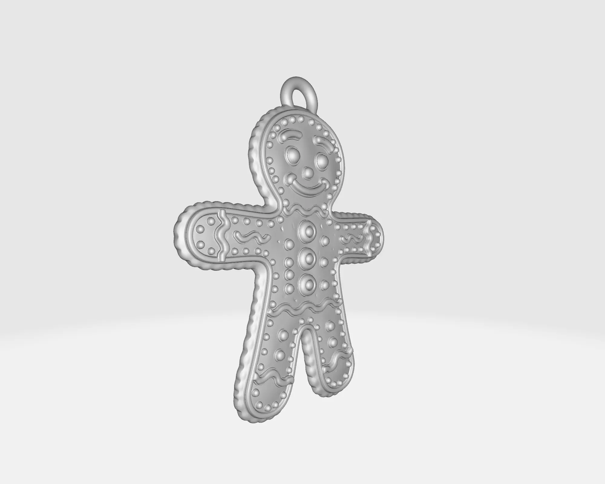 Gingerbread Man Ornament Festive Cookie Holiday Decoration 3D print model_1