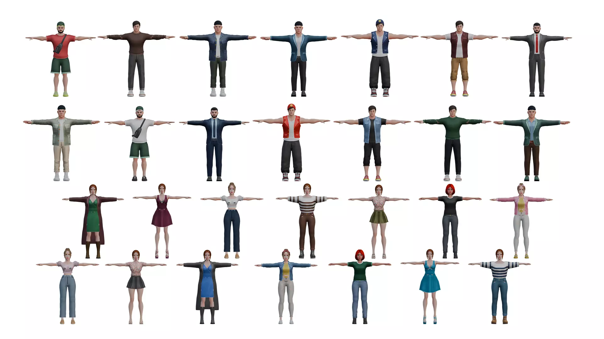  Modern People Character Pack  Stylized 3D Humans 3D model_3