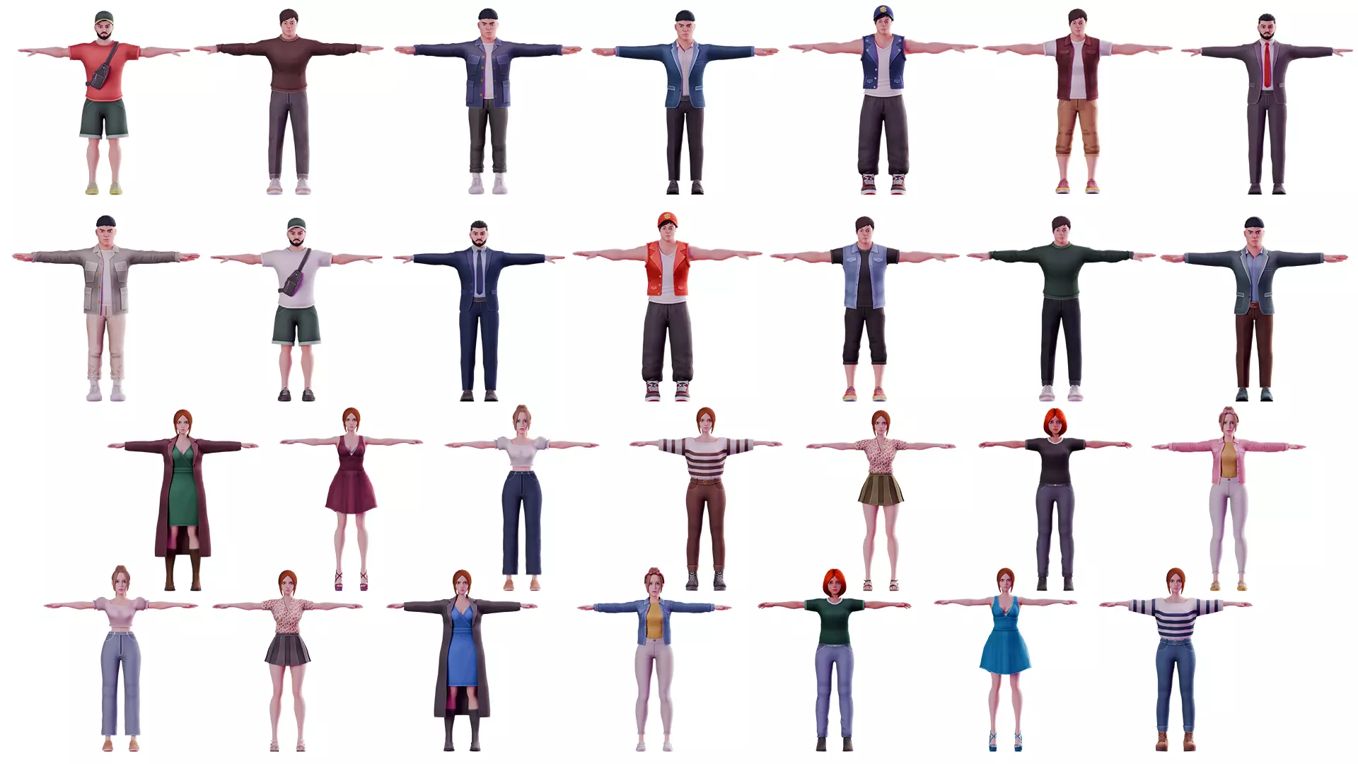  Modern People Character Pack  Stylized 3D Humans 3D model_1