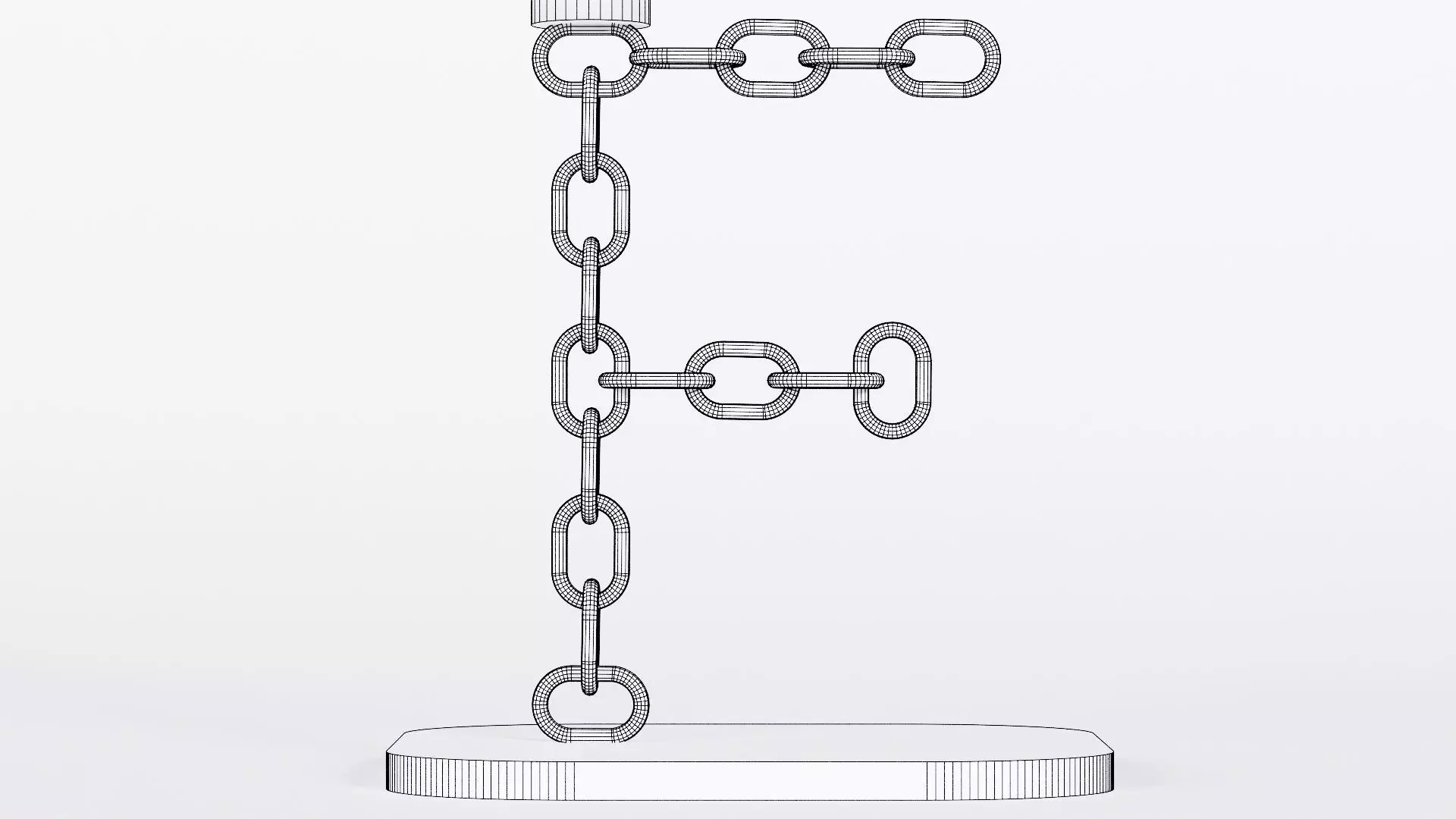  Alphabet F Chain Black Candleholder 3D Model True 4K PBR Render Low-poly 3D model_10