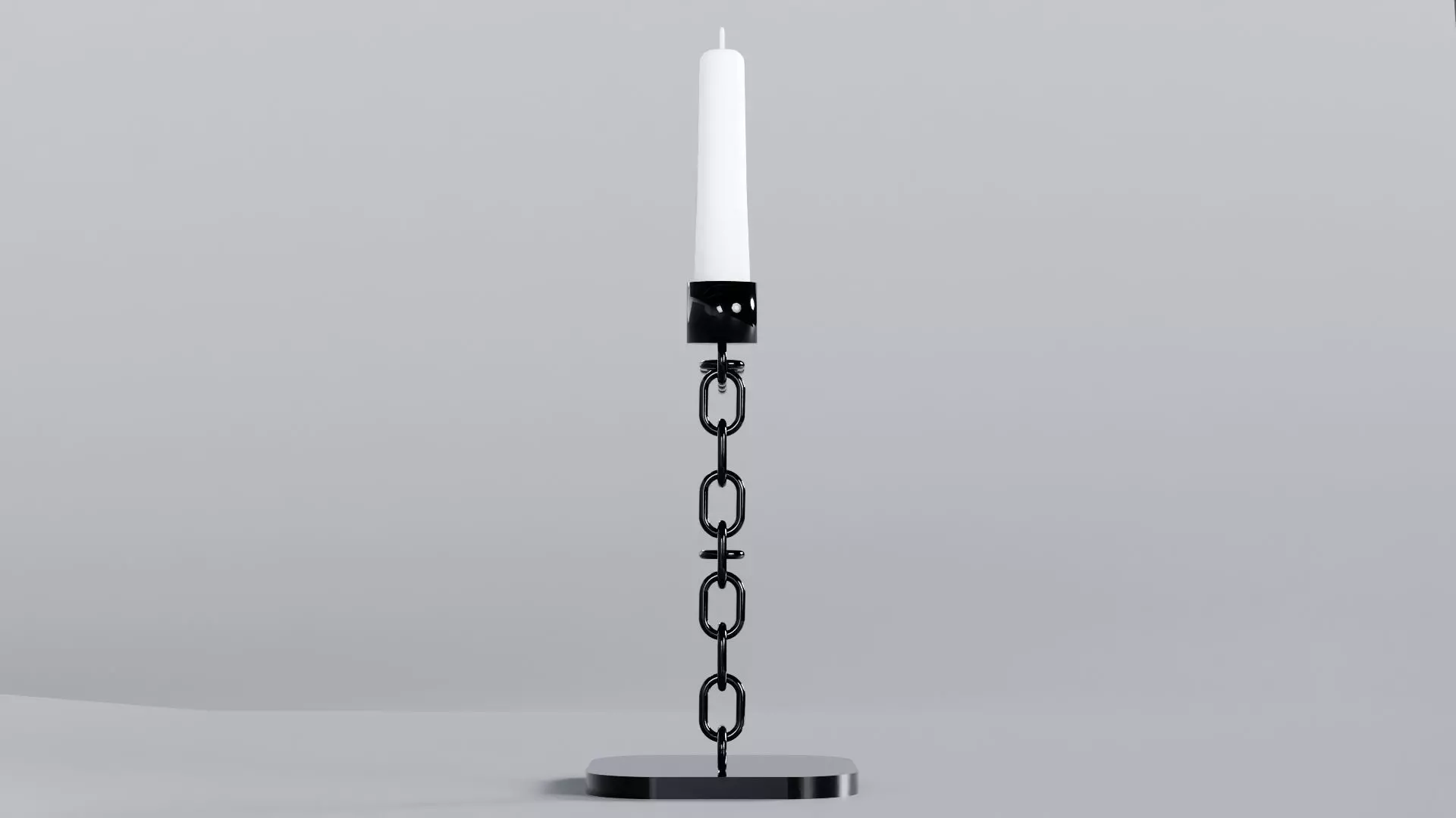  Alphabet F Chain Black Candleholder 3D Model True 4K PBR Render Low-poly 3D model_2