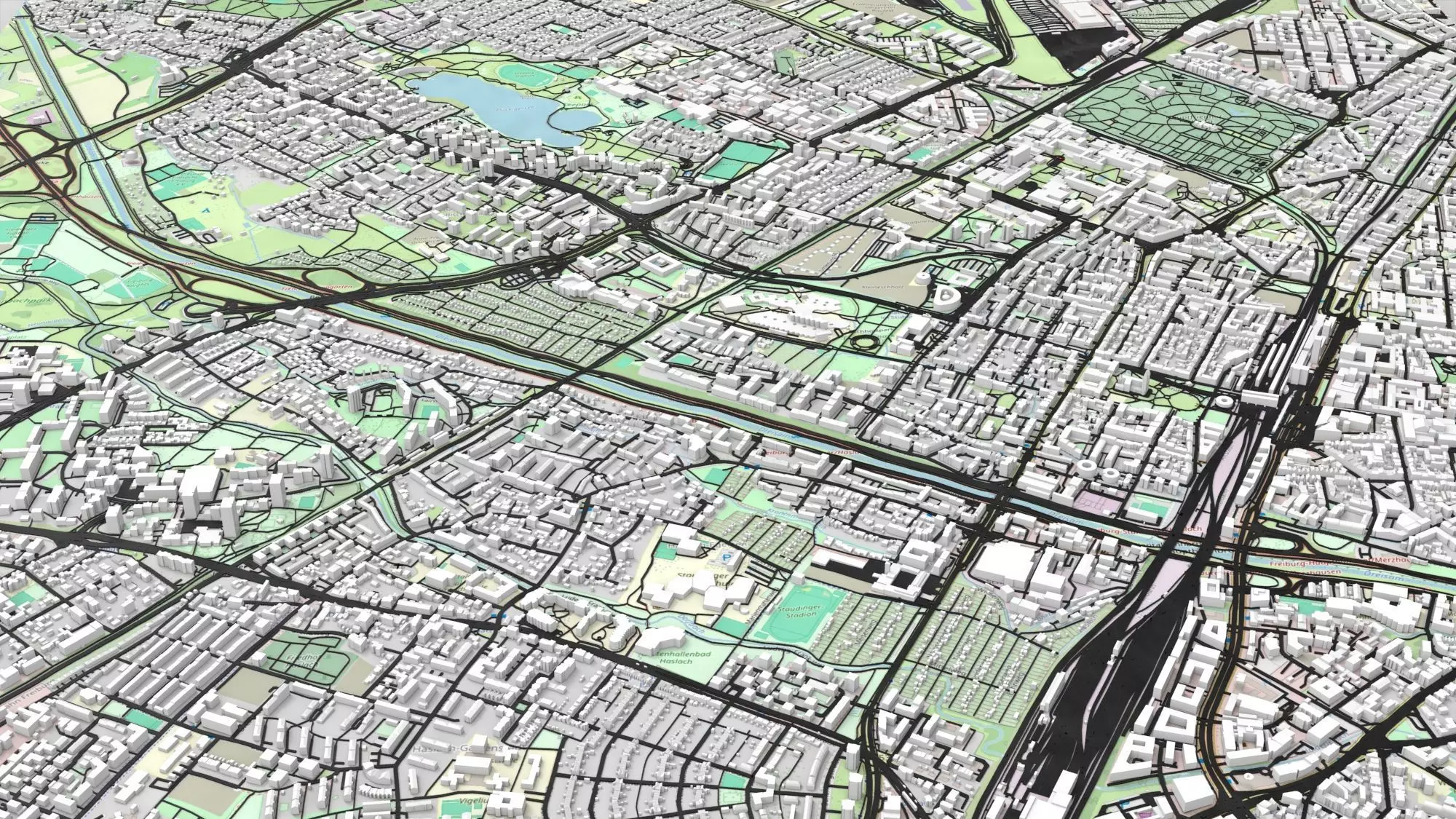 Cityscape Freiburg im Breisgau Germany 3D model_3