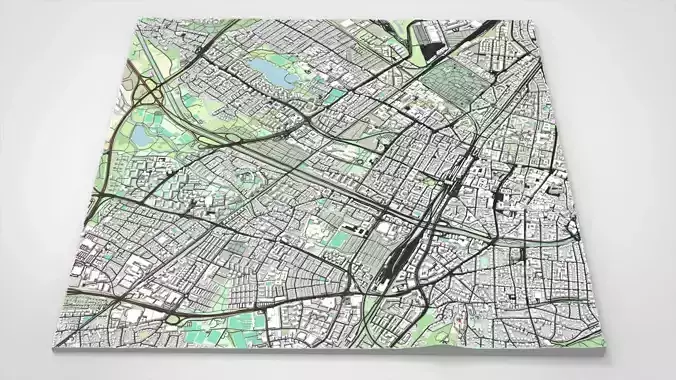 Cityscape Freiburg im Breisgau Germany 3D model