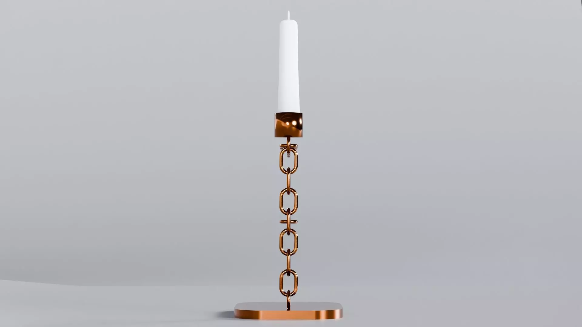 Alphabet F Chain Bronze Candleholder 3D Model True 4K PBR Render Low-poly 3D model_2