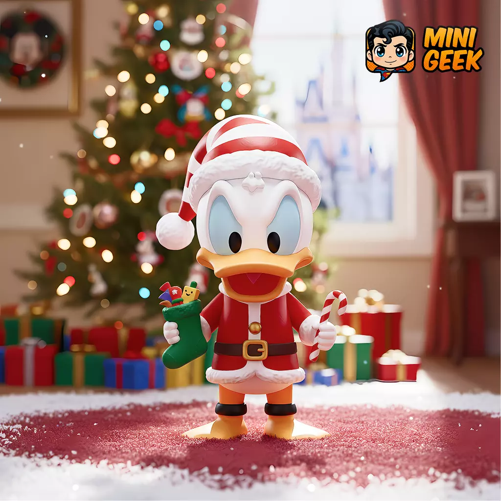 Mini Geek Donald Duck Christmas Chibi 3D print model_0