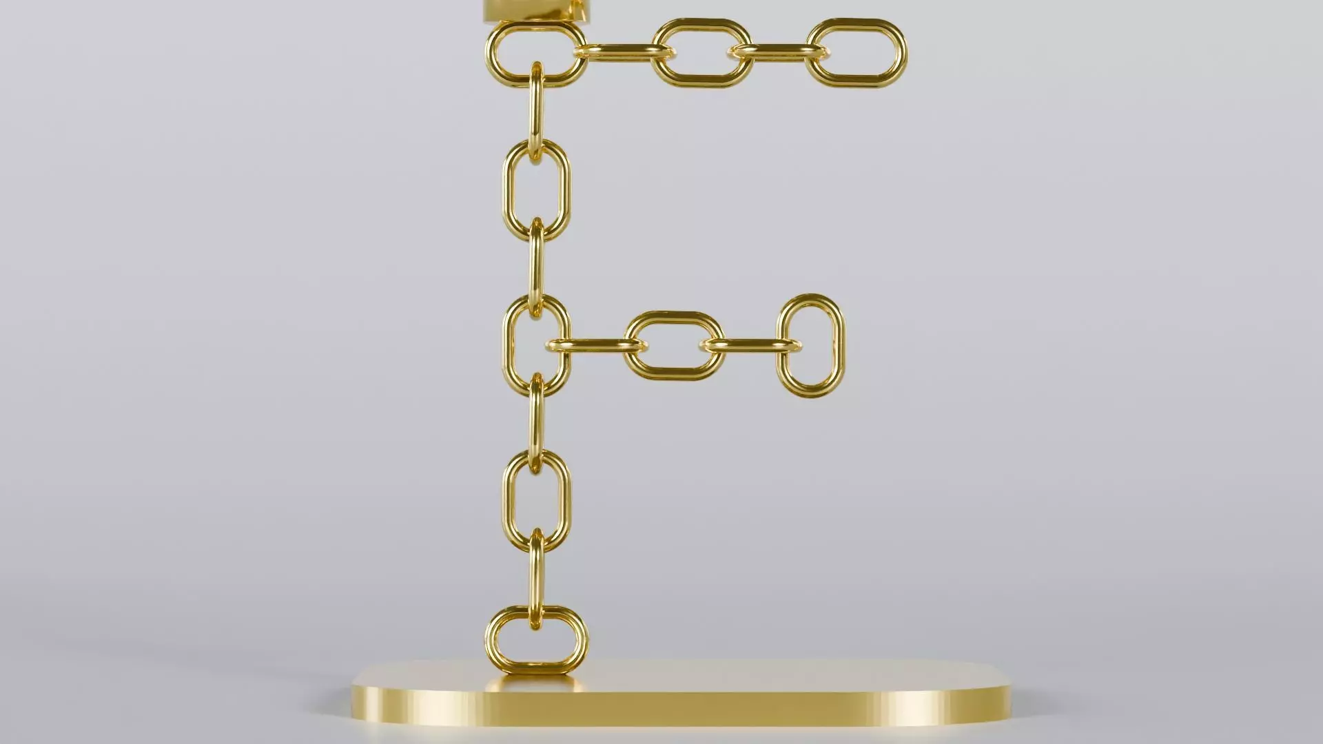 Alphabet F Chain Gold Candleholder 3D Model True 4K PBR Renders  Low-poly 3D model_4