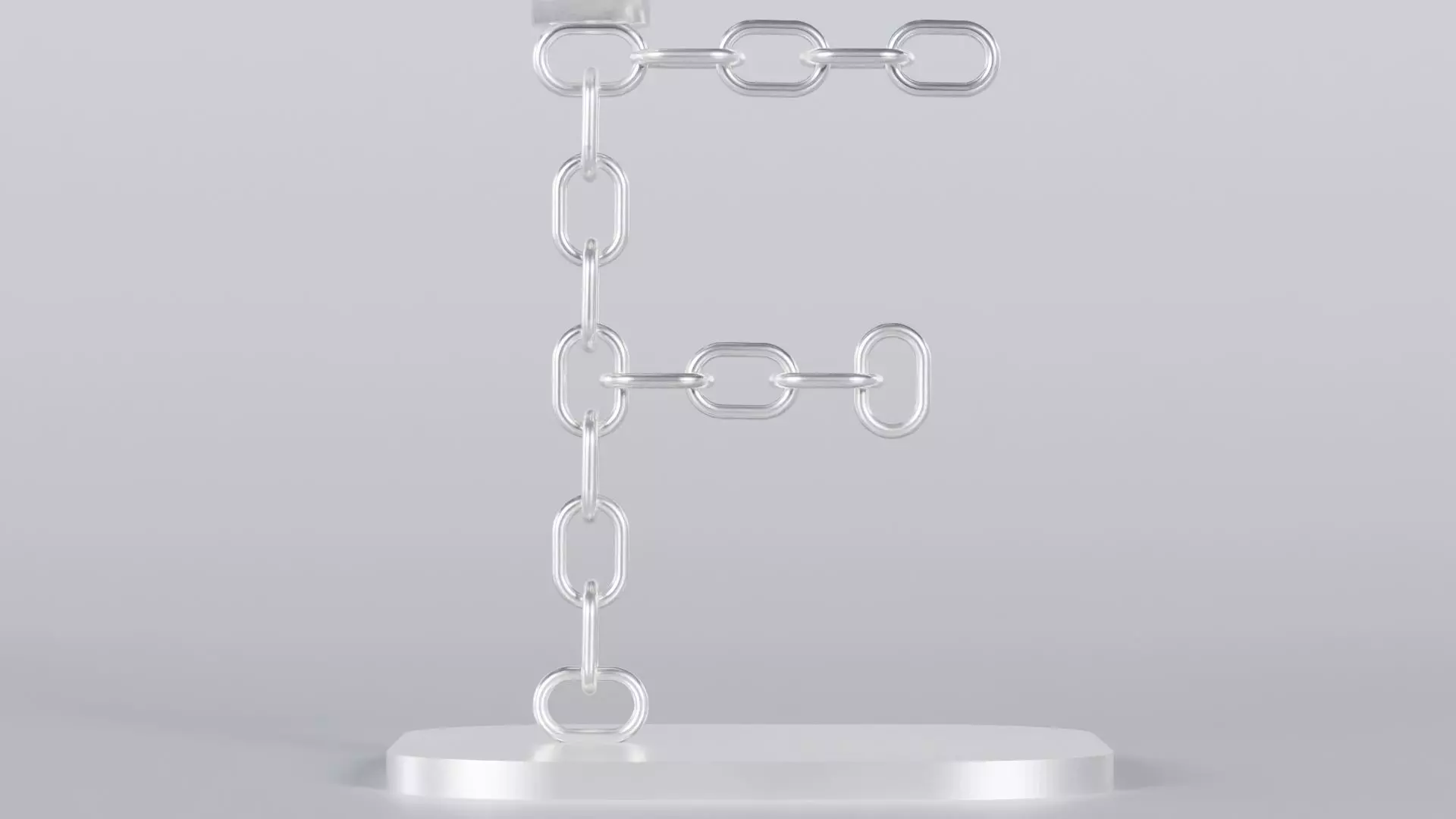 Alphabet F Chain Silver Candleholder 3D Model True 4K PBR Render Low-poly 3D model_4