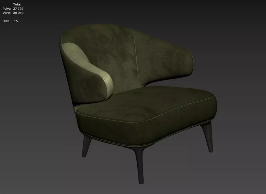 Armchair Minotti Aston  3D model_7