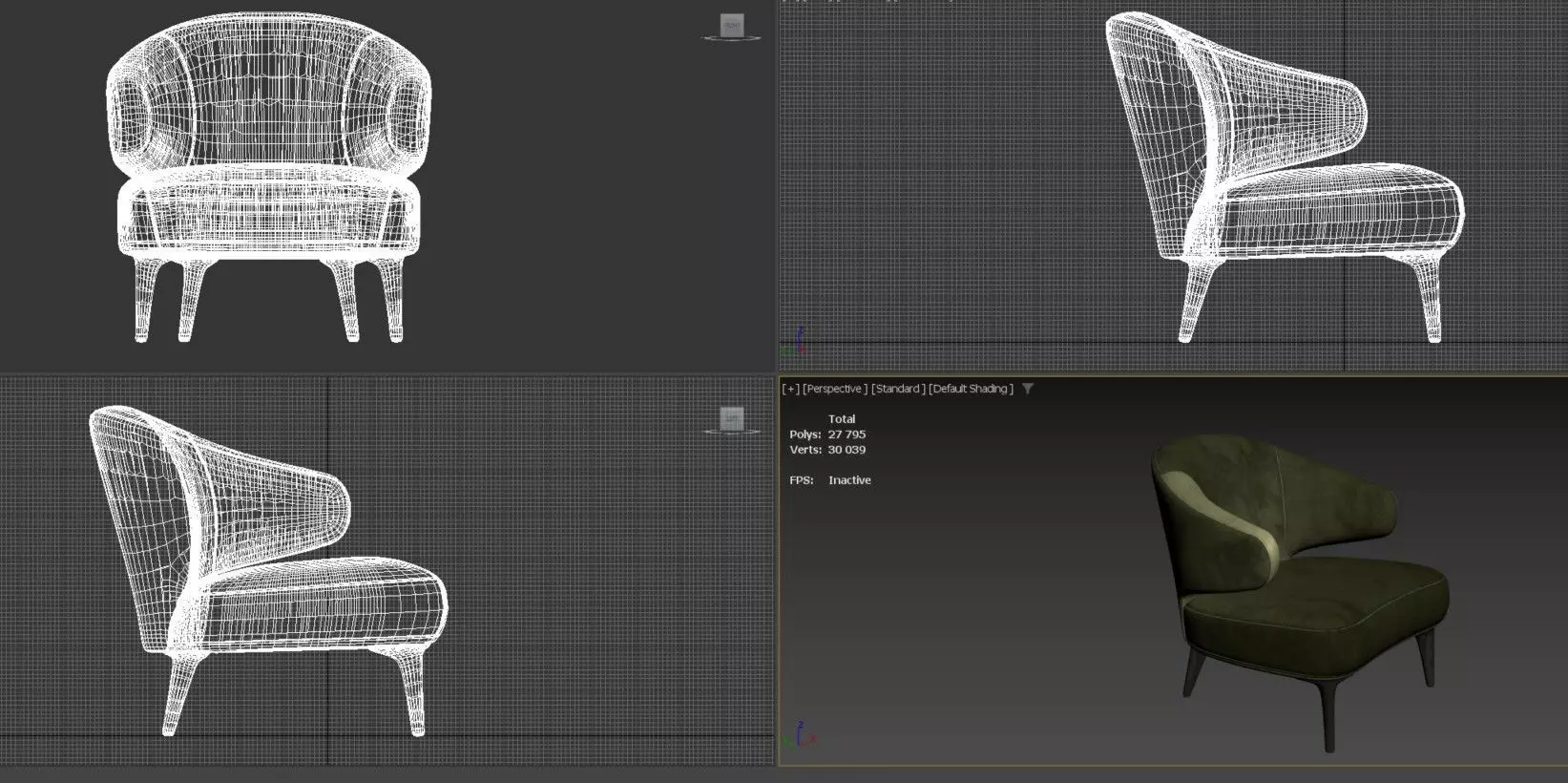 Armchair Minotti Aston  3D model_10
