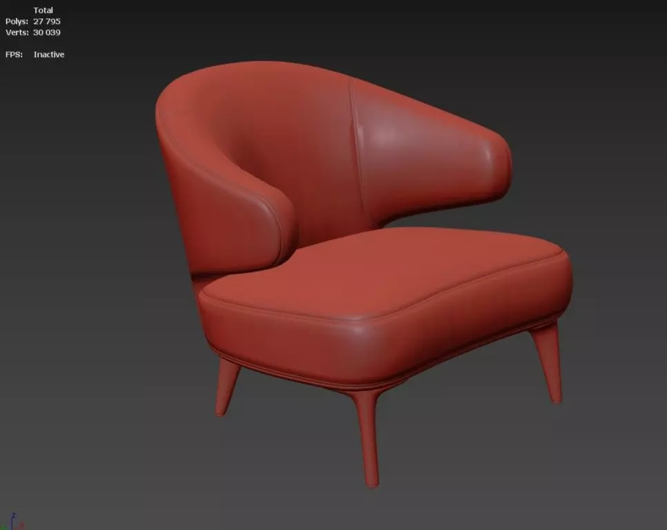 Armchair Minotti Aston  3D model_6