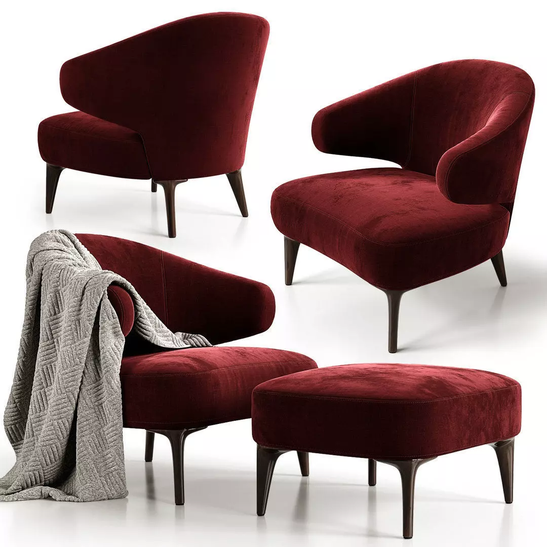 Armchair Minotti Aston  3D model_5