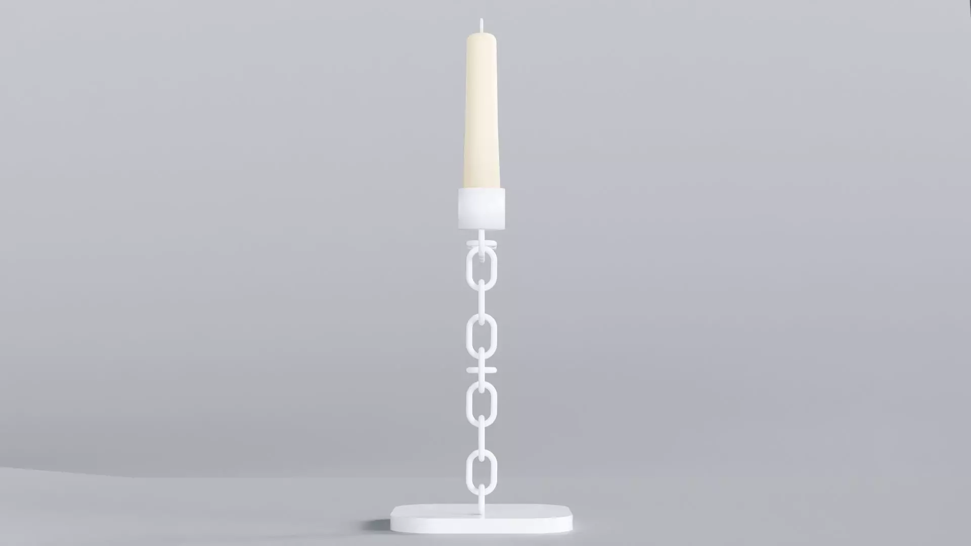  Alphabet F White Chain Candleholder 3D Model True 4K PBR Render Low-poly 3D model_2