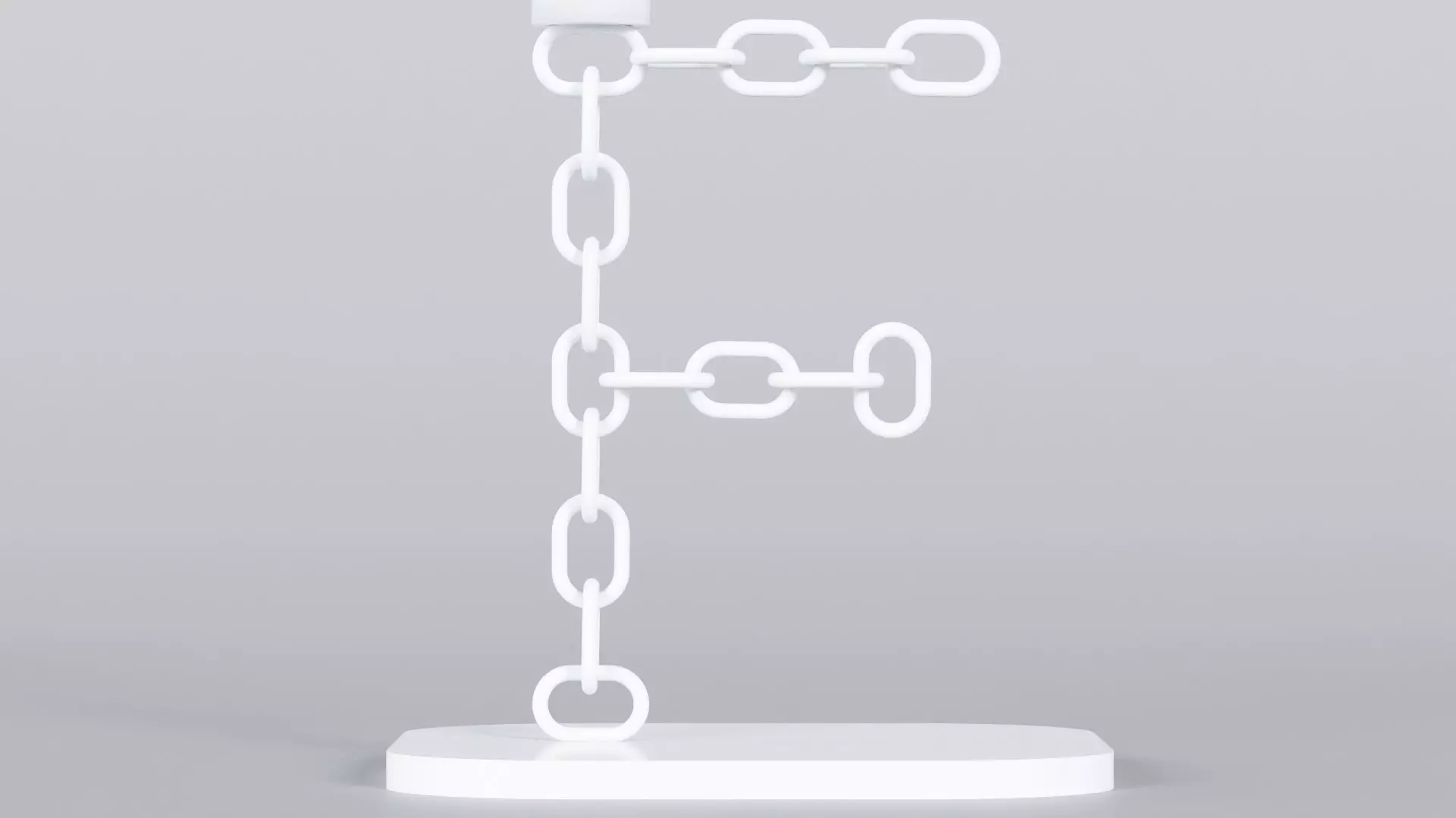  Alphabet F White Chain Candleholder 3D Model True 4K PBR Render Low-poly 3D model_4