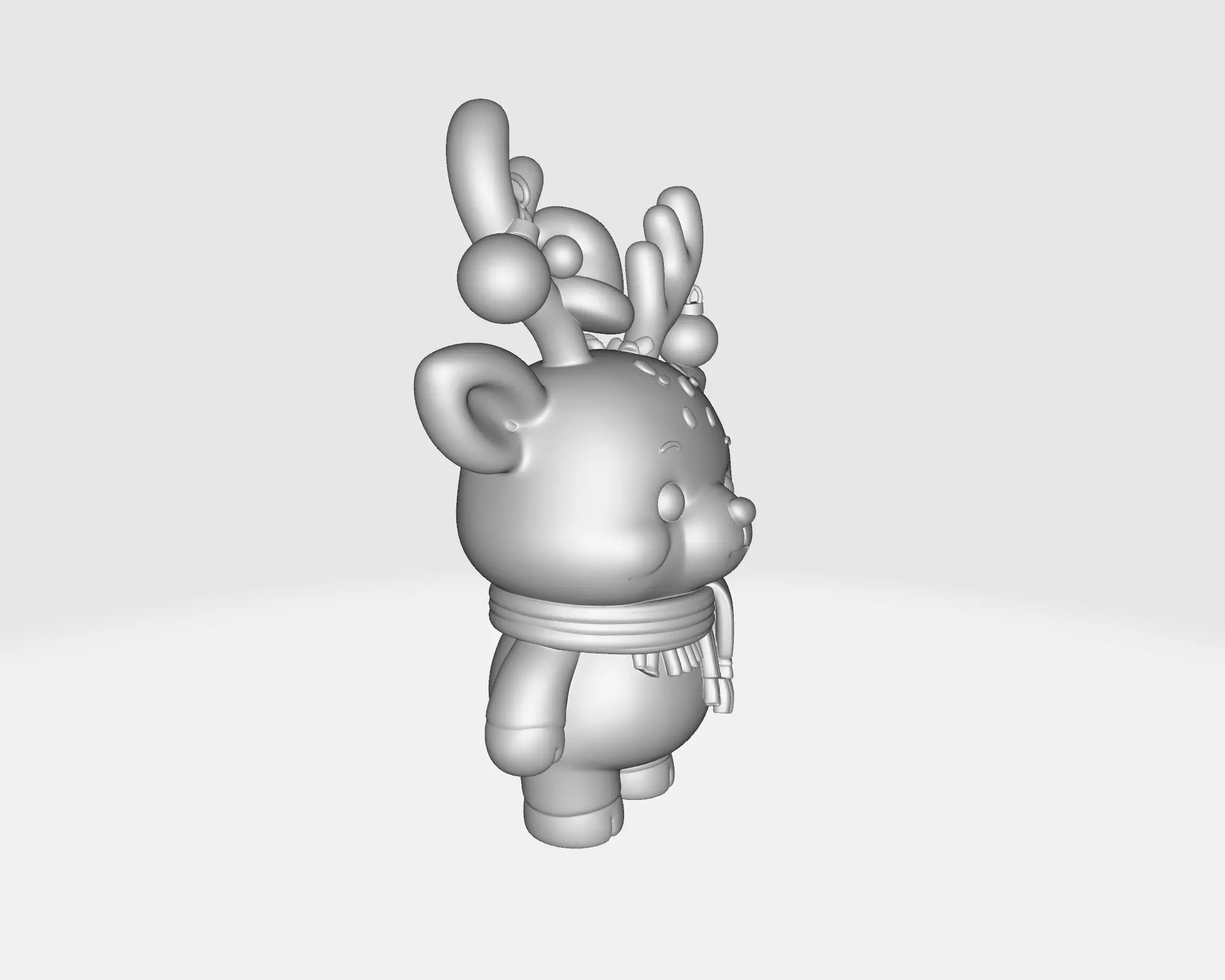 Cute Christmas Reindeer Figurine Adorable Holiday Deer  3D print model_2