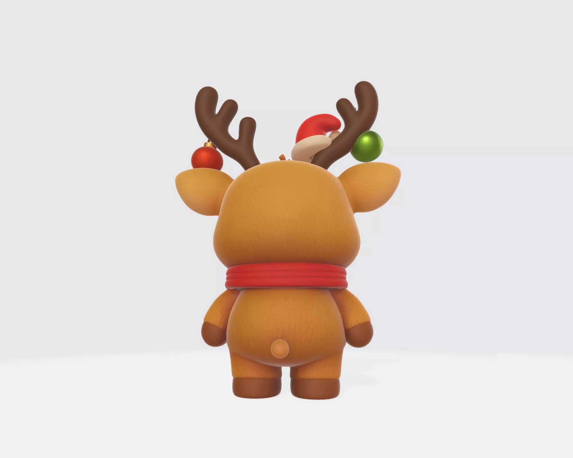 Cute Christmas Reindeer Figurine Adorable Holiday Deer  3D print model_6