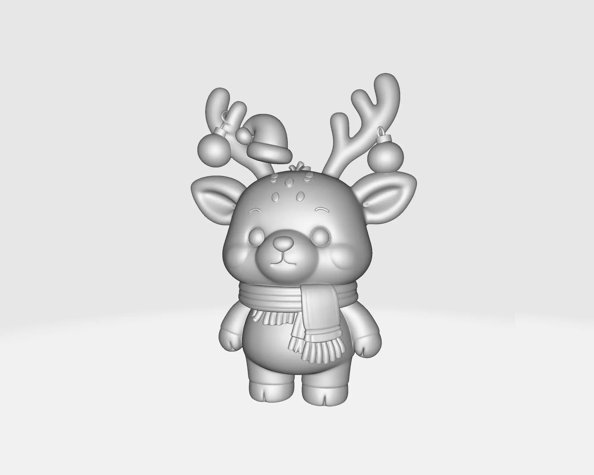 Cute Christmas Reindeer Figurine Adorable Holiday Deer  3D print model_1