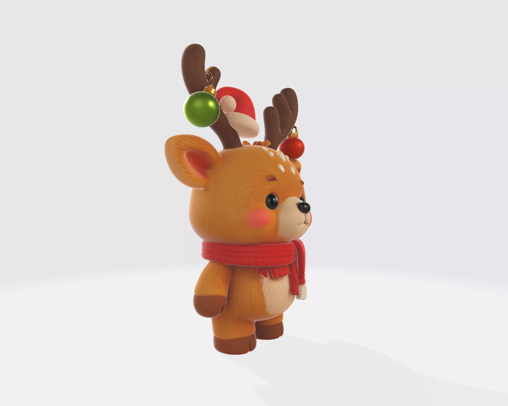 Cute Christmas Reindeer Figurine Adorable Holiday Deer  3D print model_7
