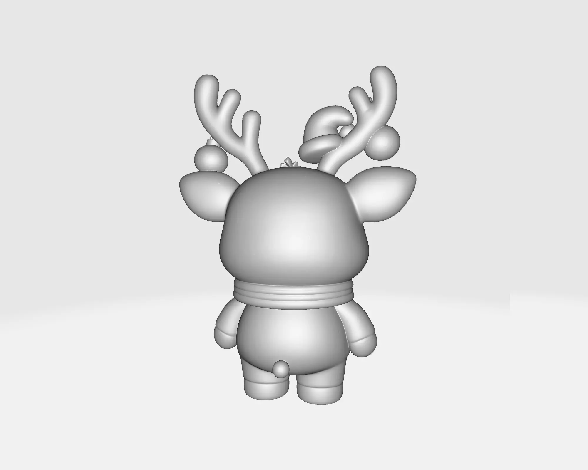 Cute Christmas Reindeer Figurine Adorable Holiday Deer  3D print model_8