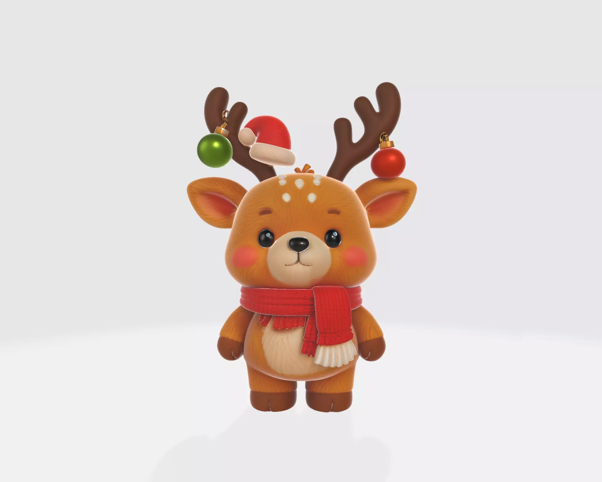 Cute Christmas Reindeer Figurine Adorable Holiday Deer  3D print model_4