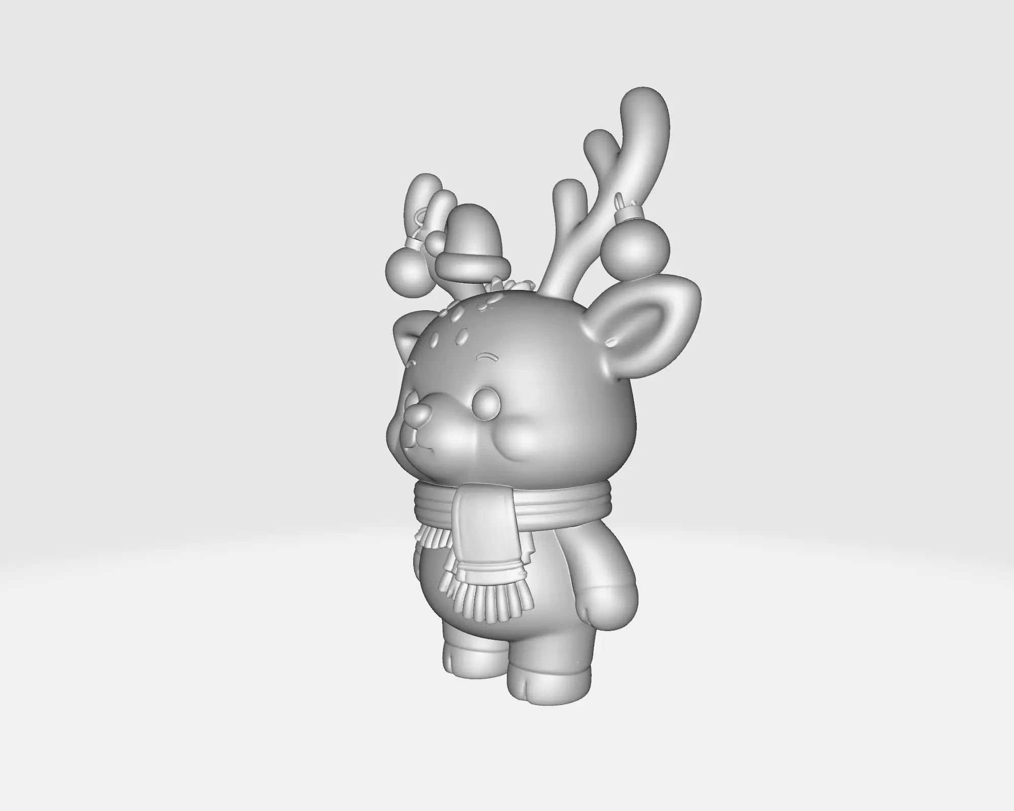 Cute Christmas Reindeer Figurine Adorable Holiday Deer  3D print model_3