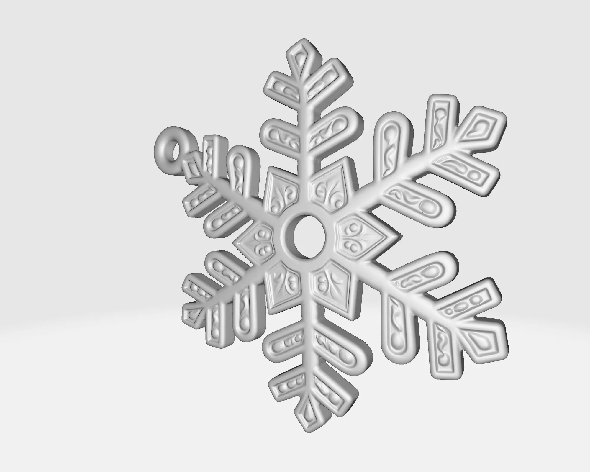 Elegant Snowflake Ornament Christmas Decoration Winter  3D print model_1