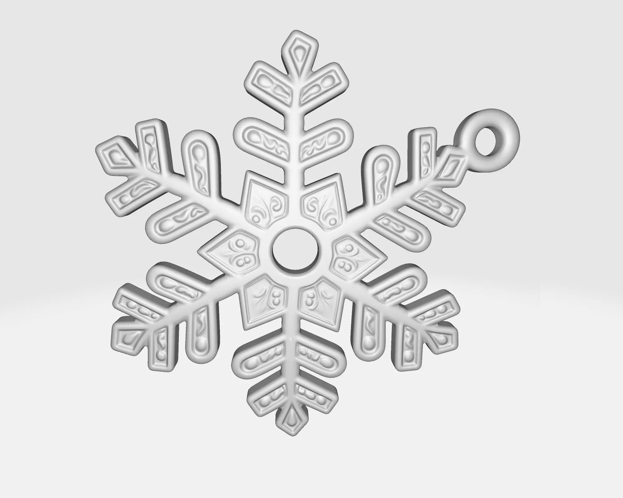 Elegant Snowflake Ornament Christmas Decoration Winter  3D print model_6
