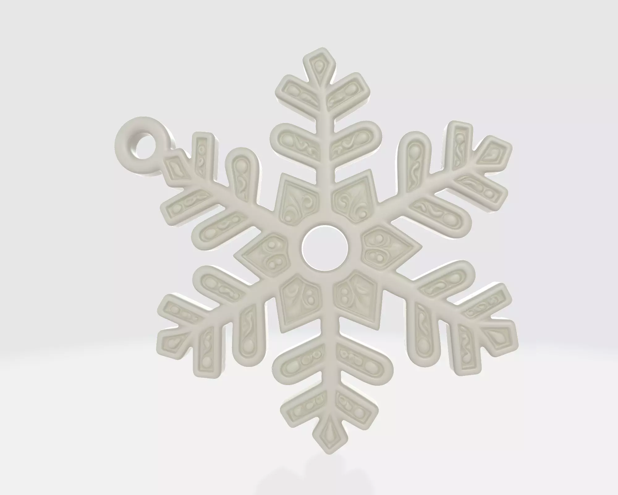 Elegant Snowflake Ornament Christmas Decoration Winter  3D print model_2