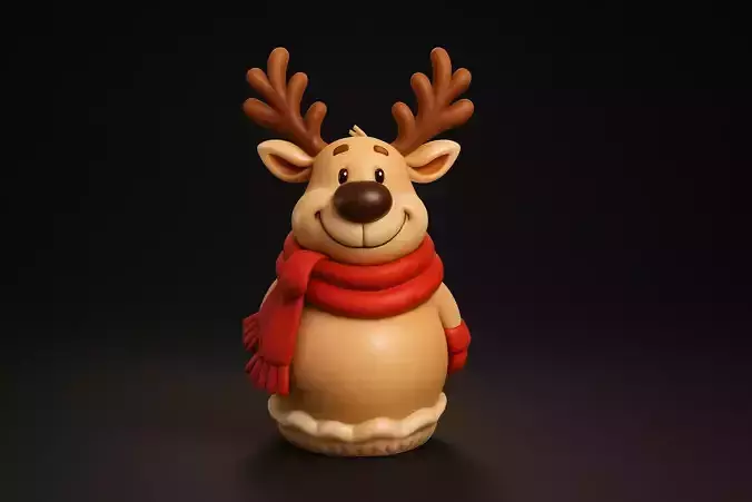 Cute Christmas Reindeer Figurine Holiday Reindeer Winter 3D print model Cute Christmas Reindeer Figurine Holiday Reindeer Winter 3D print model