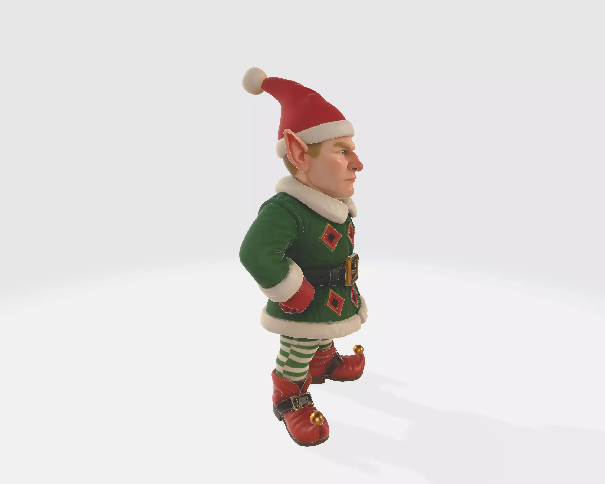 Christmas Elf Figurine Funny Holiday Elf Statue Christmas Decor 3D print model_7