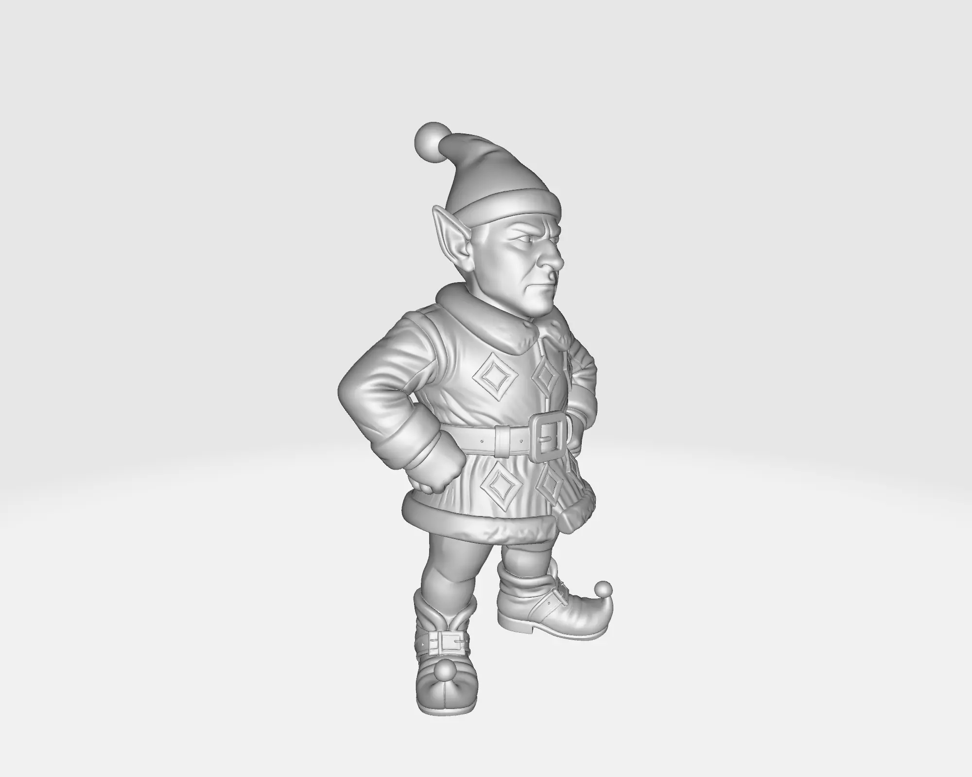 Christmas Elf Figurine Funny Holiday Elf Statue Christmas Decor 3D print model_2