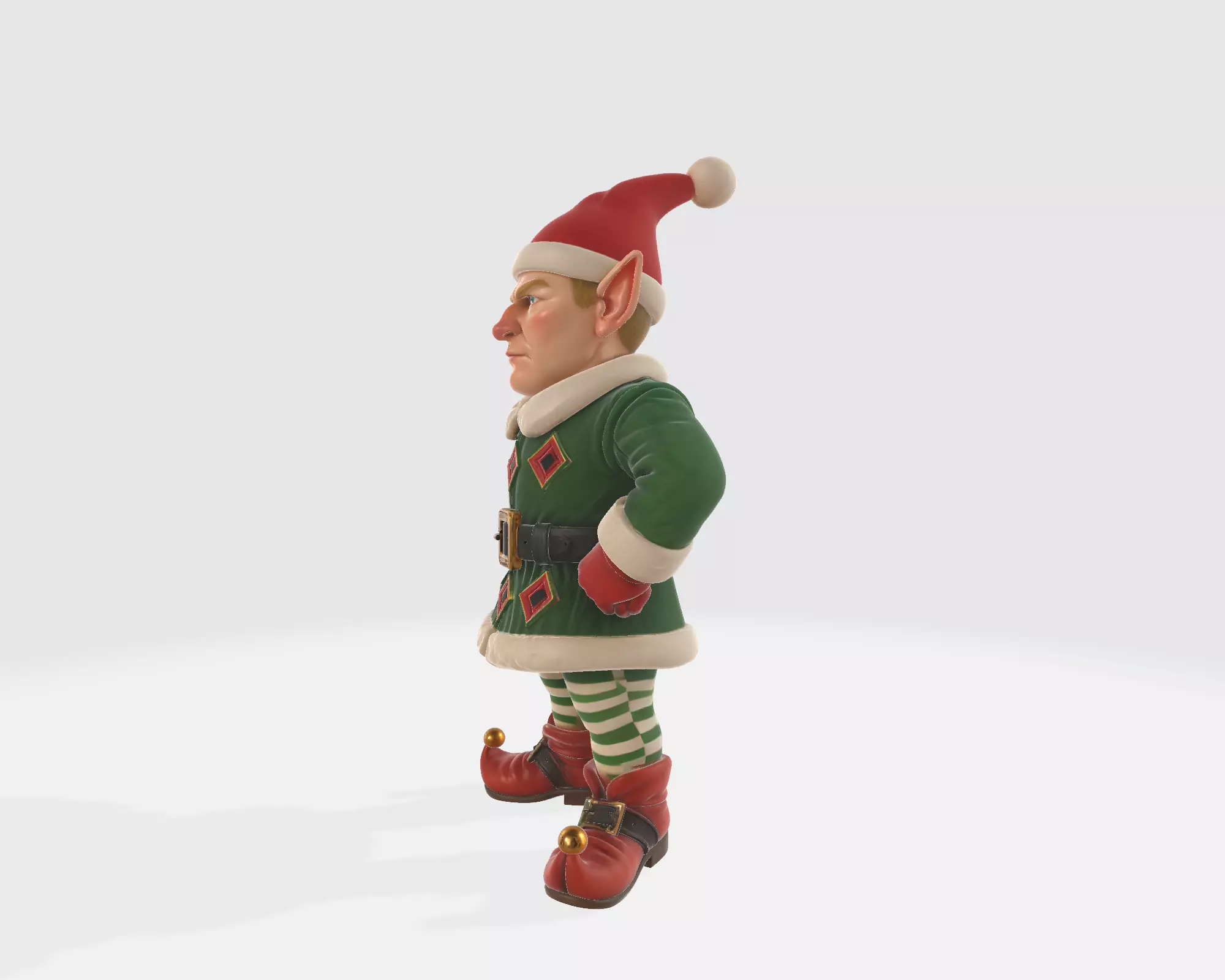 Christmas Elf Figurine Funny Holiday Elf Statue Christmas Decor 3D print model_5