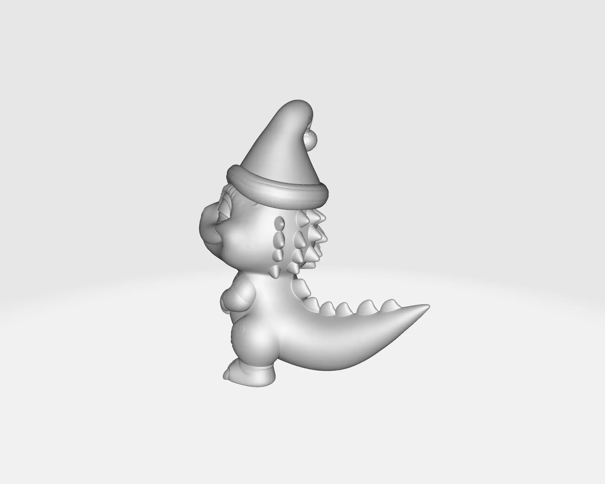 Cute Christmas Dino Figurine Wearing Santa Hat Holiday Dinosaur 3D print model_4