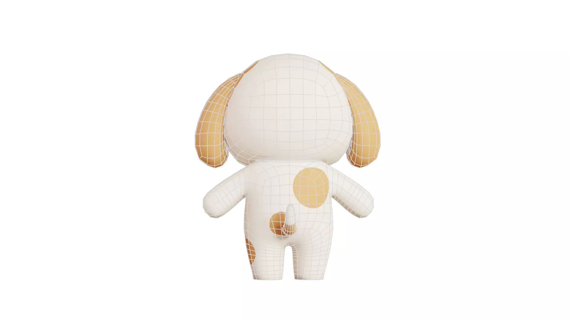 Dog Character Cartoon  Chibi Kawaii  Low-poly 3D model_12