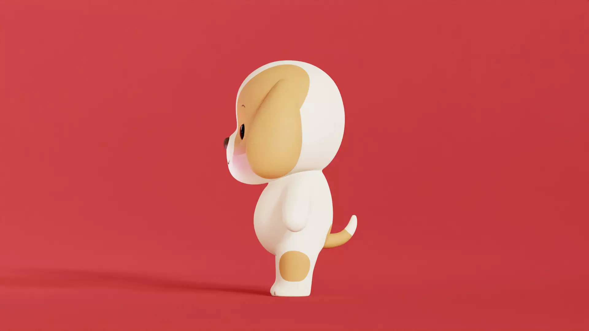 Dog Character Cartoon  Chibi Kawaii  Low-poly 3D model_4