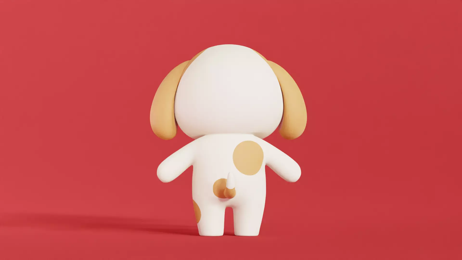 Dog Character Cartoon  Chibi Kawaii  Low-poly 3D model_5