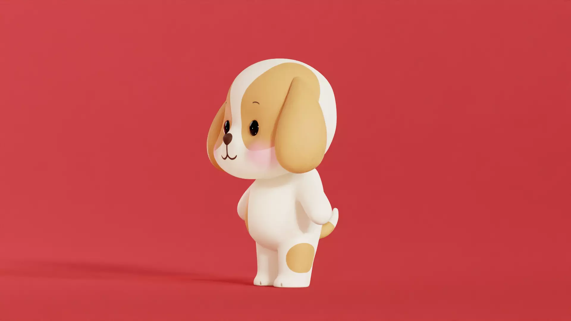 Dog Character Cartoon  Chibi Kawaii  Low-poly 3D model_8