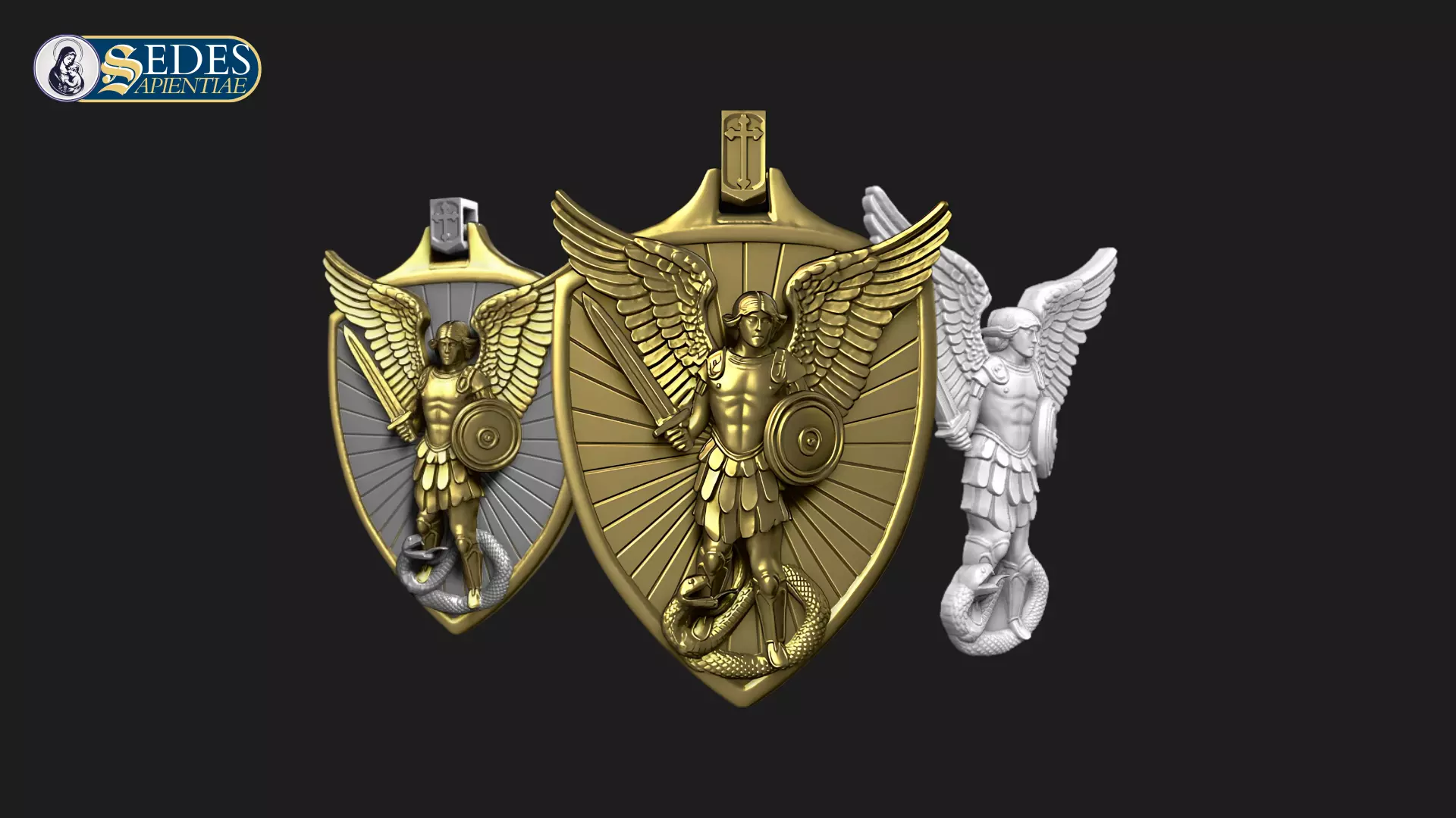 St Michael the Archangel Medal Catholic Art 3D print model_0