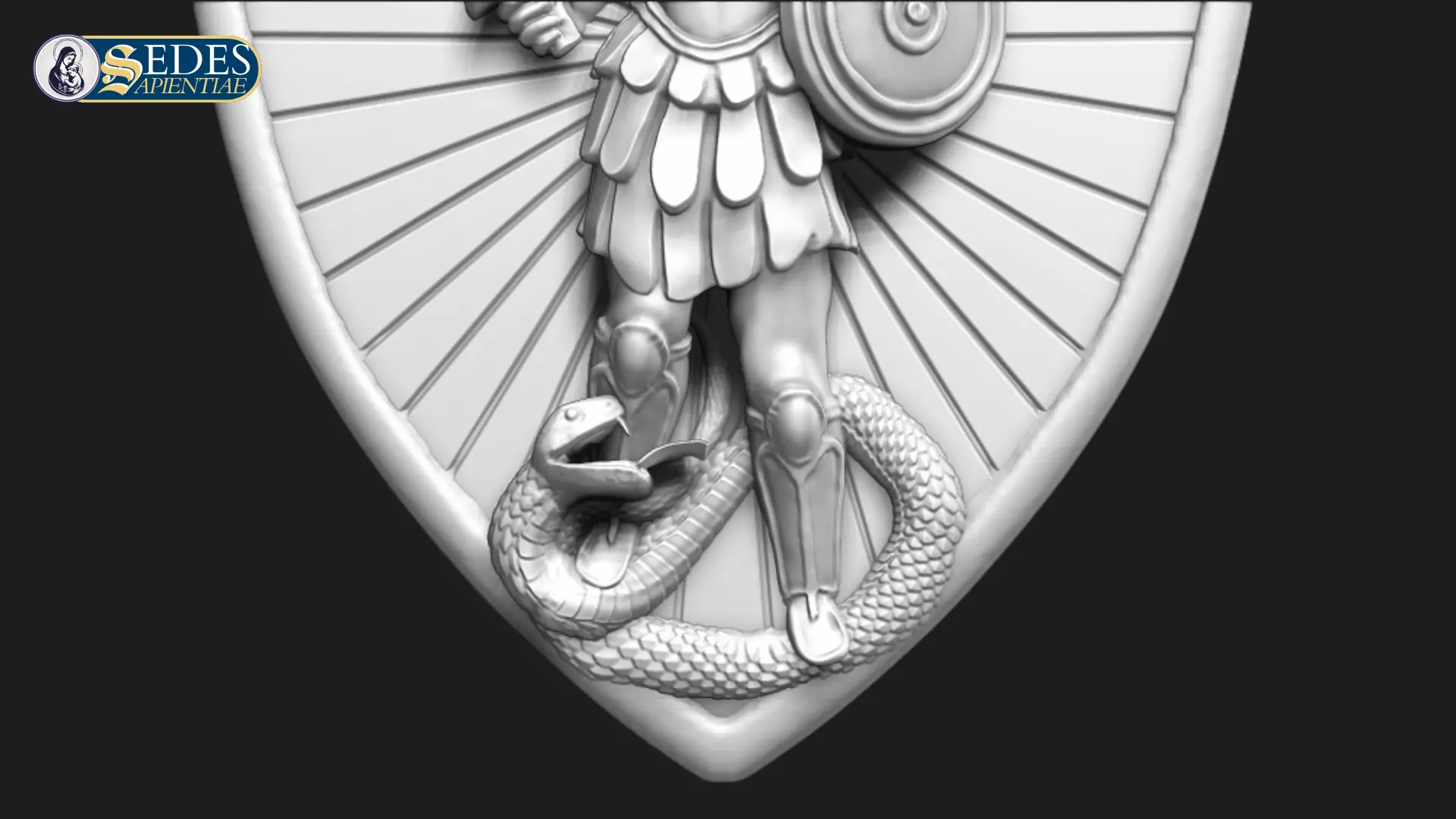 St Michael the Archangel Medal Catholic Art 3D print model_3