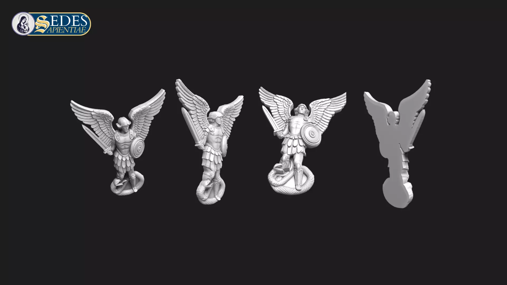 St Michael the Archangel Medal Catholic Art 3D print model_8